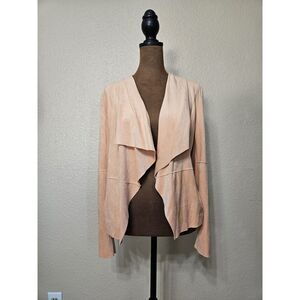 Bagatelle Collection Women’s Waterfall Drape Jacket Peach Suede Feel Size M